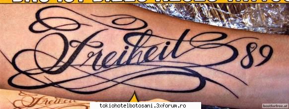 Tatuajul nou - eu cred ca e super fain - Bill Kaulitz(vocal)